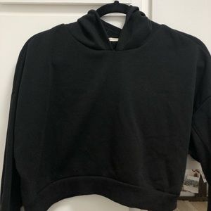 Black Cropped Hoodie